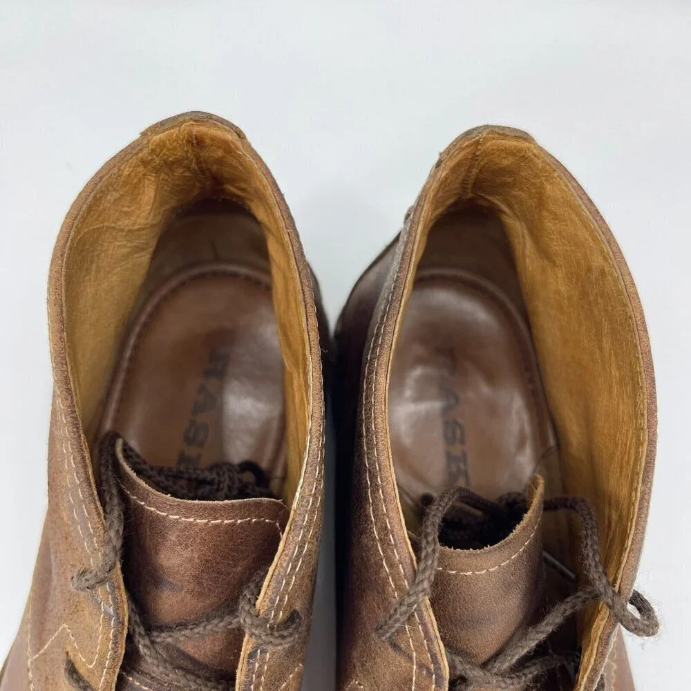 Trask Brown Oiled Leather Chukka Desert Ankle Boots Vibram Crepe Sole